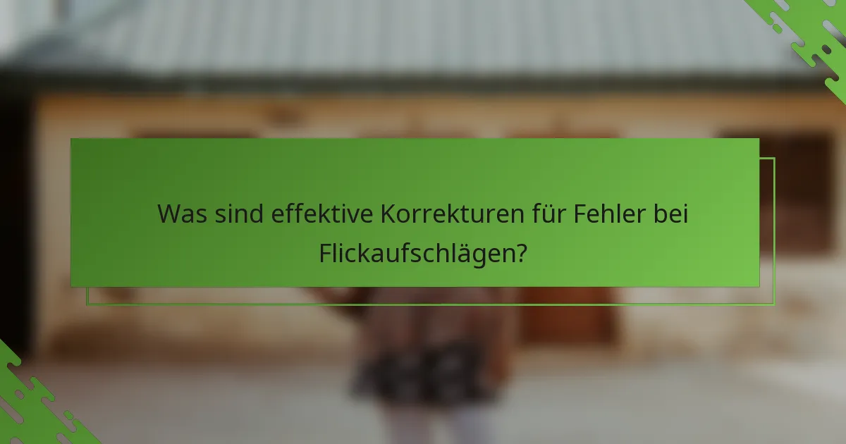 Was sind effektive Korrekturen für Fehler bei Flickaufschlägen?
